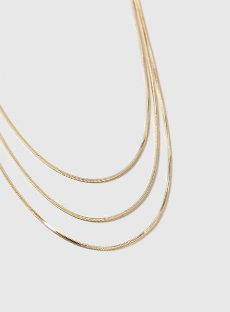 Gold Long Multirow Necklace